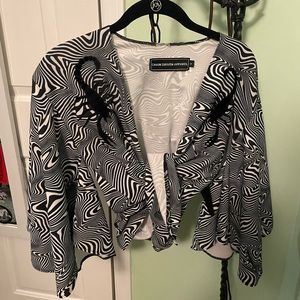 Chain Driven Apparel Cropped Kimono Top